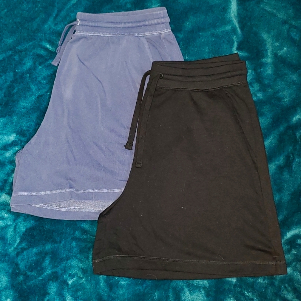 2 for 1 Navy Black High Waisted Draw String Sweat Shorts Old Navy
